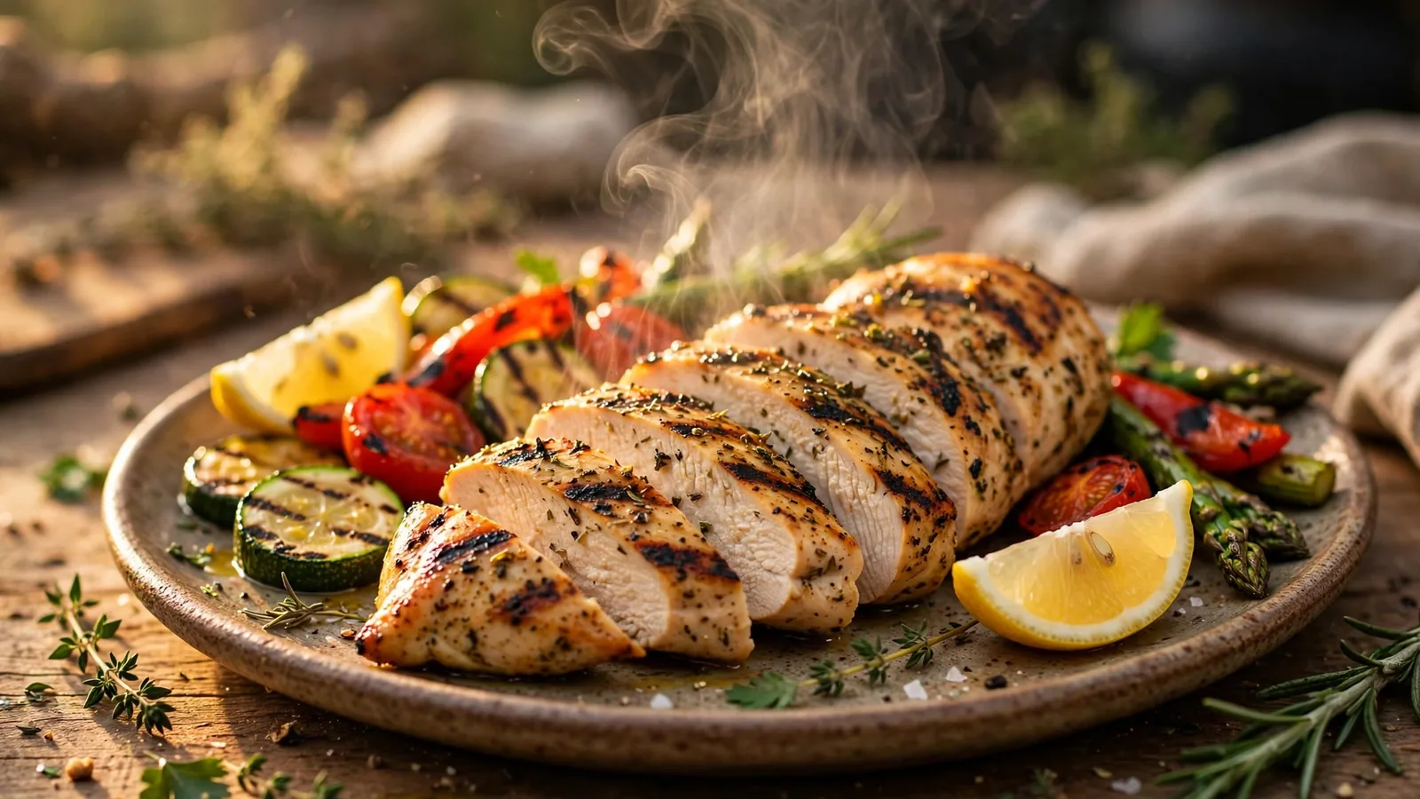 Grilled Lemon-Herb Chicken with Vegetables