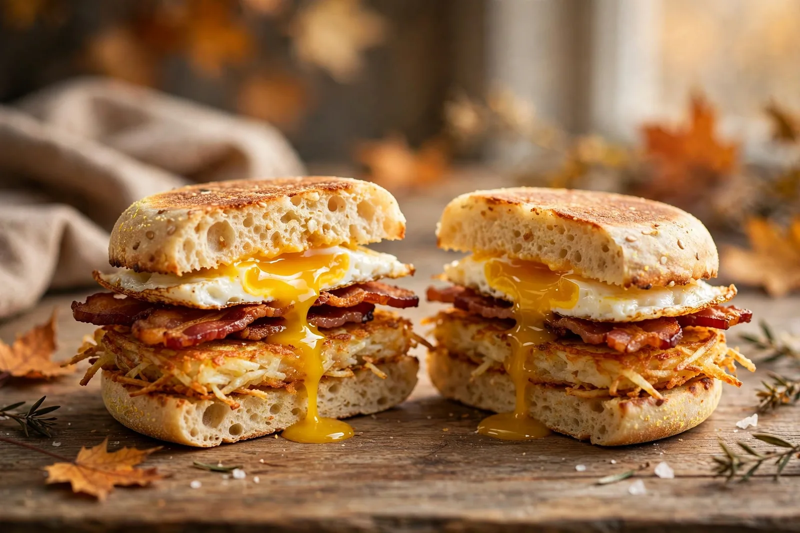 Hash Brown, Bacon & Egg Breakfast Sandwich