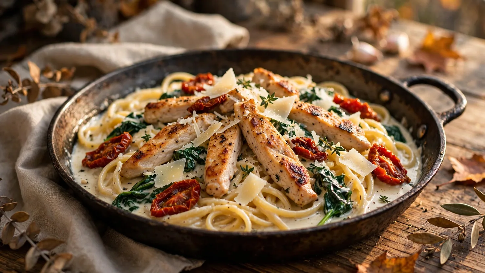 One-Pot Tuscan Chicken Linguine