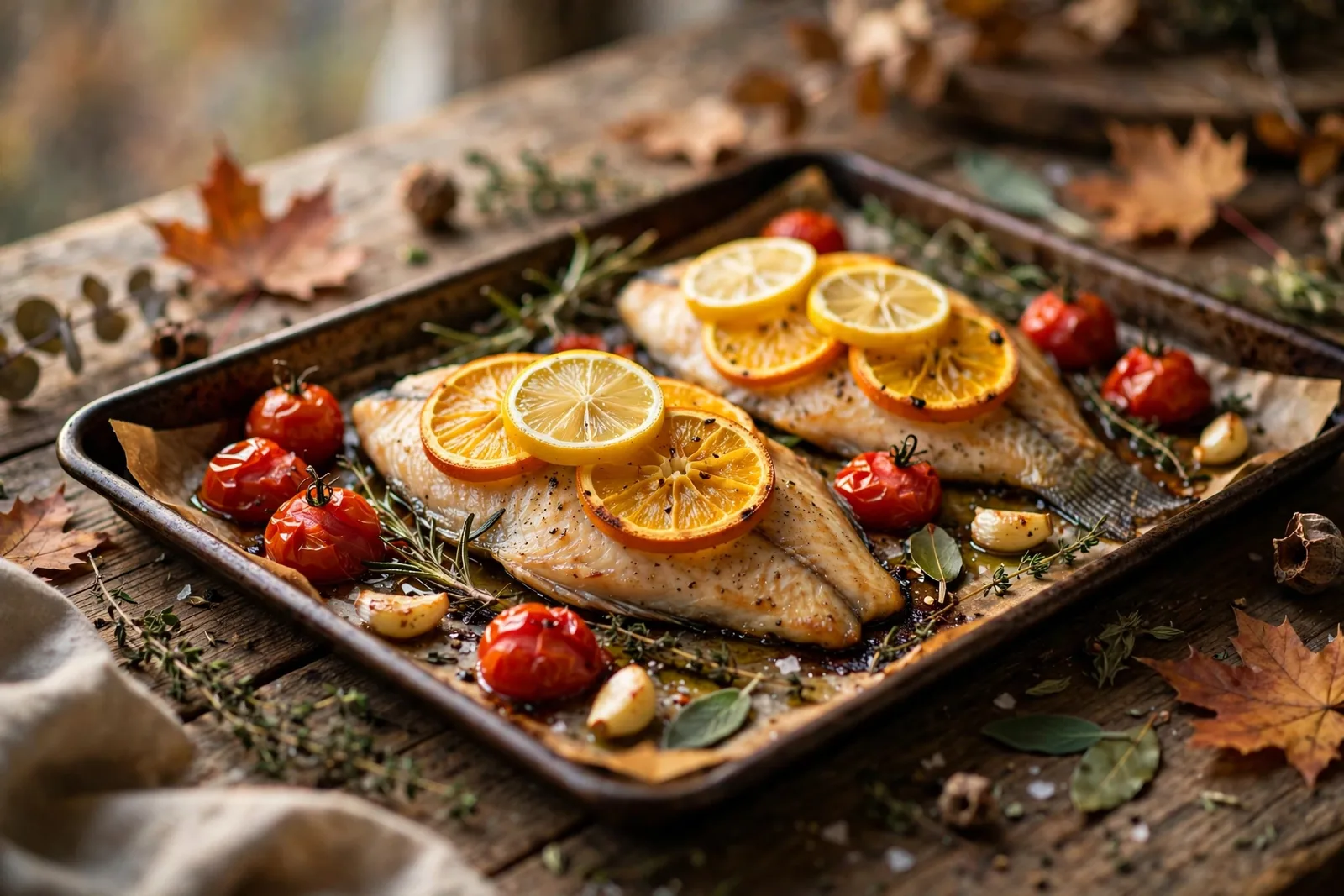 Sheet Pan Citrus Tilapia with Broccoli & Carrots